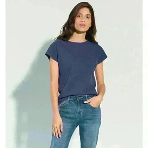 🆕 Hatley - Slouchy Pocket Tee - Patriot Blue - Size Medium